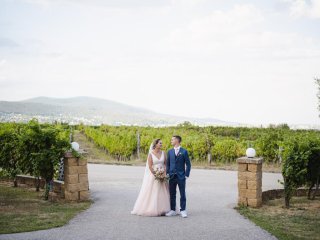 Hochzeitsfoto in der Einfahrt